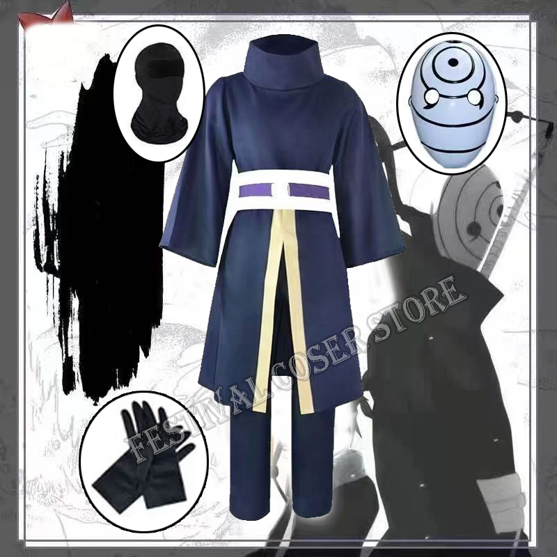 Anime Cosplay Festival - アニメうちはオビトコスプレ衣装ハロウィンコスチューム女性男性忍者日本のローブ着物パフォーマンスフェスティバルユニセックス