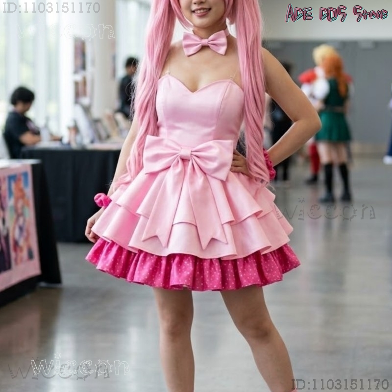 Anime Zombie Cosplay - エイリアンステージ ミジ キャンディスカーゾンビステージドレス – ピンクロリータセット マスク+ヘッドウェア+イヤホン付き