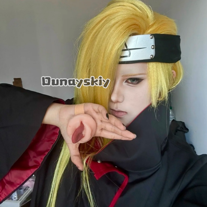 Anime Cosplay Ninja - LWW29*デイダラ コスプレ アニメコスチューム マント ヘッドバンドリングウィッグ付き ハロウィンパーティーコスチューム用
