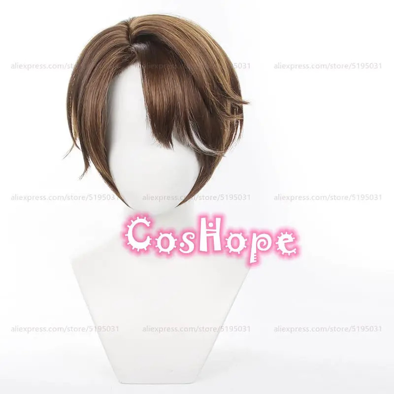 Anime Yang Cosplay - 2025年 ウェルトヤン 30cm ショートヘア ブラウン ハイライト