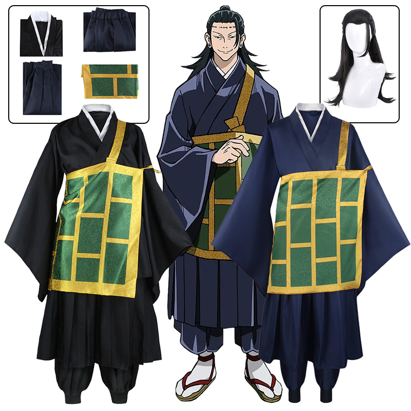 Anime Cosplay Jujutsu - Geto Suguru コスプレ衣装アニメ呪術廻戦 Suguru Geto コスプレ制服黒青服ハロウィンコスチューム大人