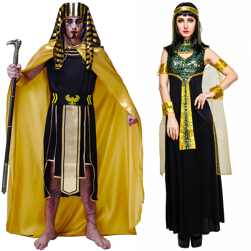 Egypt Cosplay Anime - ハロウィン男性古代エジプト女王コスチュームコスプレハロウィン女性コスチューム大人男性エジプトファラオ服パフォーマンスパーティー