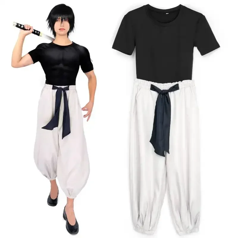 Anime Cosplay Jujutsu - 2026 伏黒刀司コスプレ衣装ストレッチトップパンツ衣装大人ユニセックス半袖トップパンツスーツハロウィン