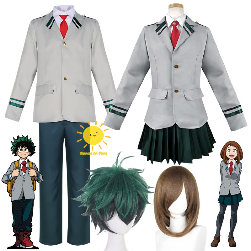 Anime Cosplay Jujutsu - アニメ緑谷出久お茶子うららくコスプレ僕のヒーローアカデミアコスプレ衣装制服エカレットネクタイスーツハロウィンコスユニセックス