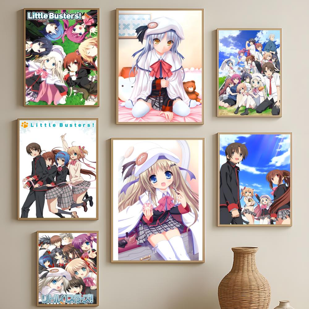 Anime Cosplay Romance - 恋愛アニメ『リトルバスターズ！』 ポスターHD自己粘着性防水ウォールアート、貼り付け簡単、多用途装飾