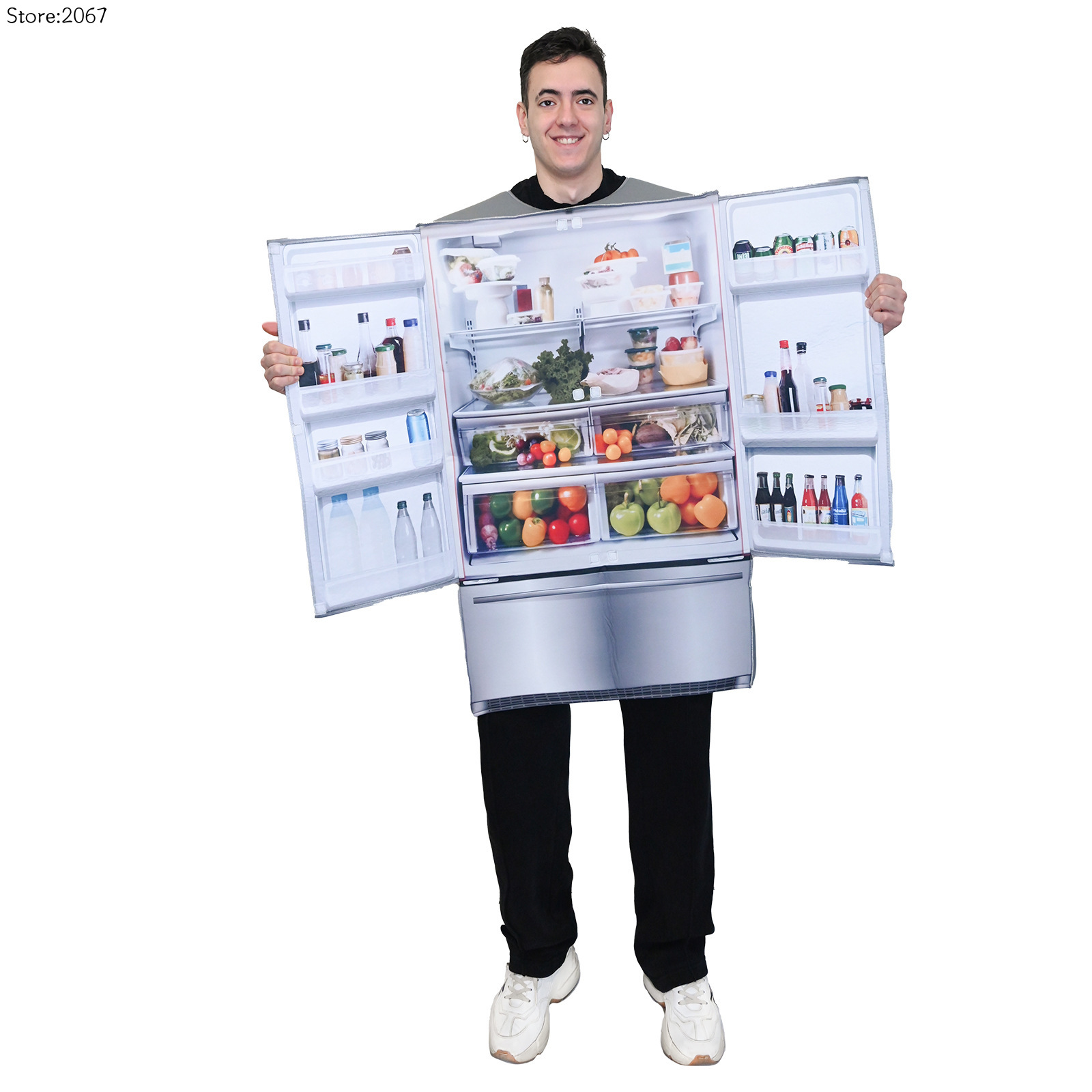 Anime Cosplay Outfit Ideas - ハロウィンコスチュームのアイデア スマート冷蔵庫キャラクターのパフォーマンス衣装 パーティーやバー用 大人用コスプレ衣装