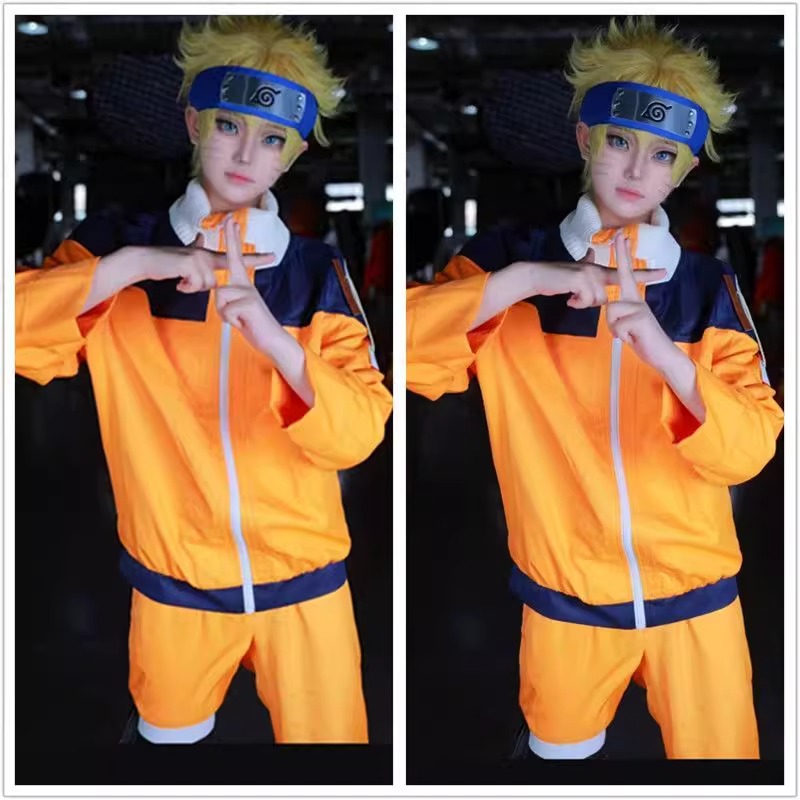 うずまきコスプレ衣装オレンジの服ヘッドバンド & クナイポー - Anime Cosplay Ninja のレビューと価格