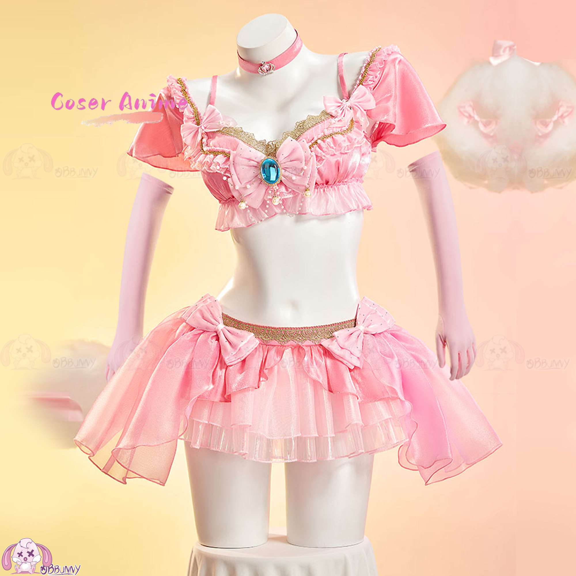 スイートピーチアイドルミニスカートセット、ピーチプリンセス同 - Anime Cosplay Festival のレビューと価格