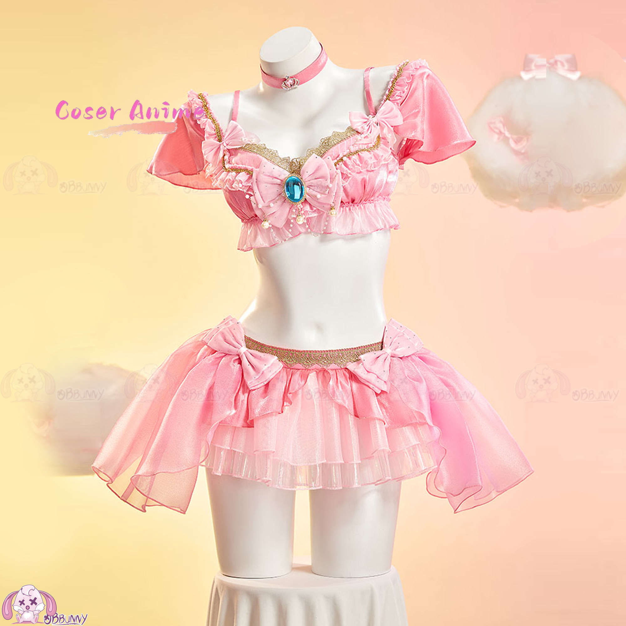 スイートピーチアイドルミニスカートセット、ピーチプリンセス同 - Anime Cosplay Festival のレビューと価格