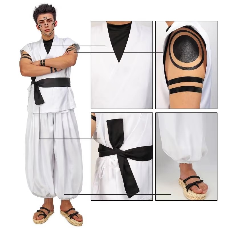 両面宿儺コスプレ衣装呪術廻戦アニメ着物衣装タトゥーステッカー - Anime Cosplay Jujutsu のレビューと価格