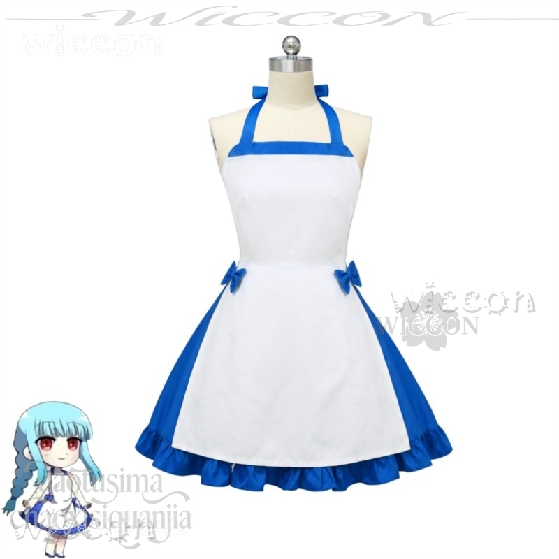 宇志野ゼノ ナツ ブルーホワイトロリメイドドレス – 可愛い - Zenos Anime Cosplay のレビューと価格
