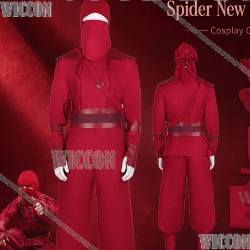 忍者風ジャンプスーツ レッドボディスーツ マスク 帽子付き  - Anime Cosplay Ninja のレビューと価格