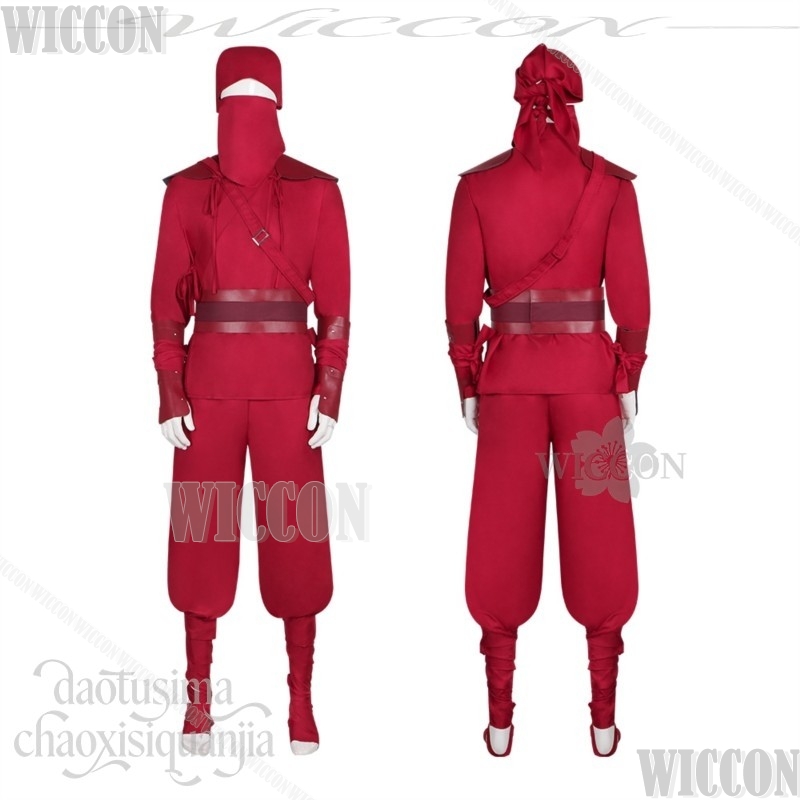忍者風ジャンプスーツ レッドボディスーツ マスク 帽子付き  - Anime Cosplay Ninja のレビューと価格