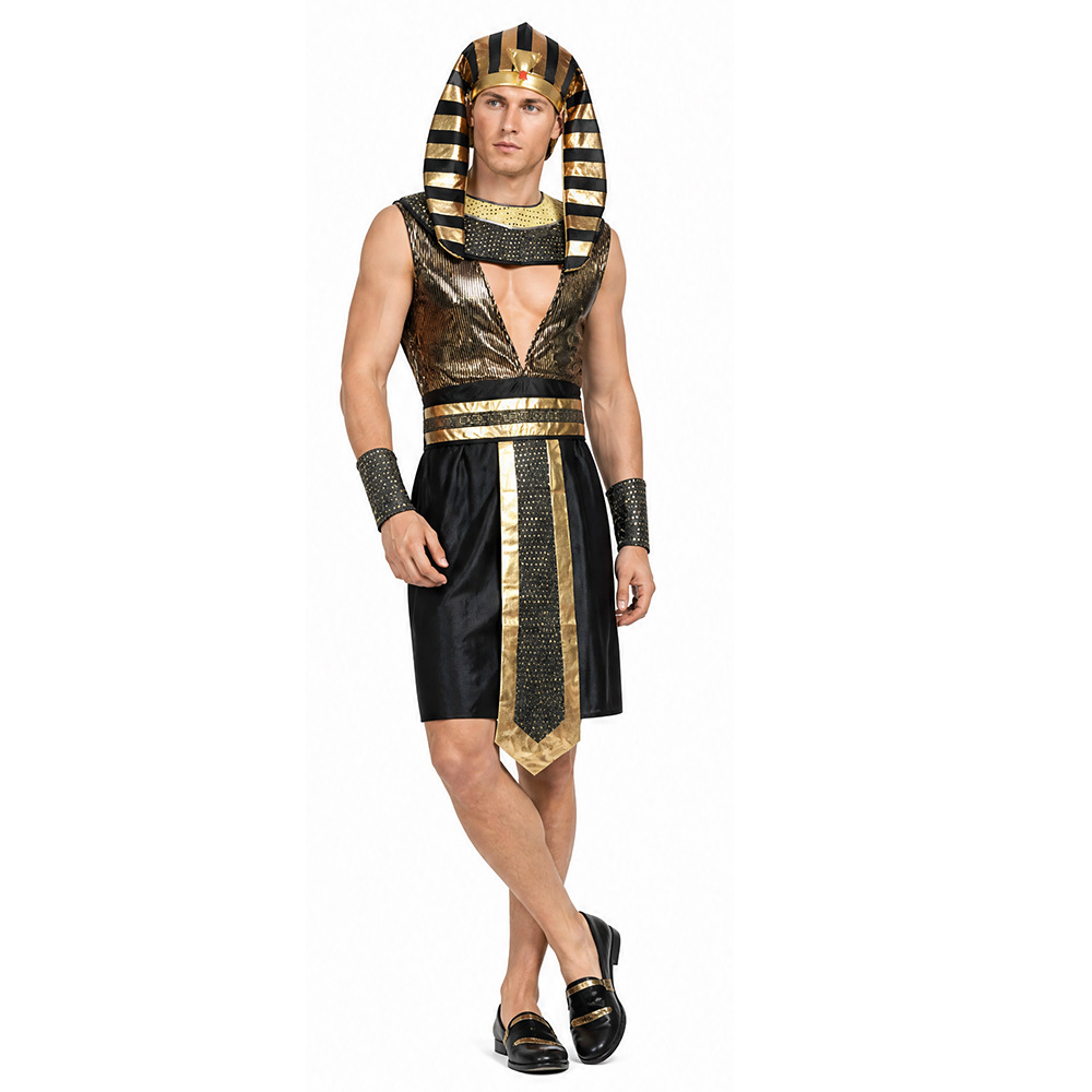 男性エジプトファラオ衣装大人の古代エジプト王衣装ハロウィンコ - Egypt Cosplay Anime のレビューと価格