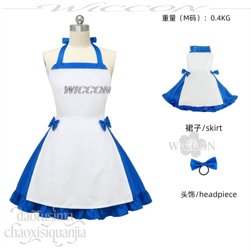 アニメゲームゼノコスプレ宇志野野夏コスチューム青白ドレスロリ - Zenos Anime Cosplay のレビューと価格