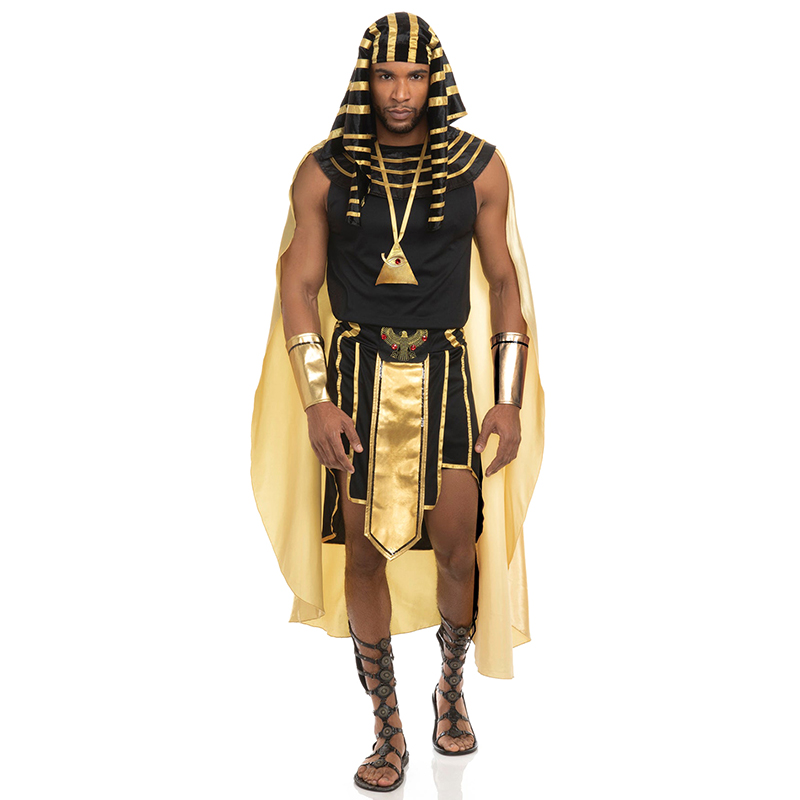 男性エジプト衣装セット 7 個ゴールデントリムタンクトップス - Egypt Cosplay Anime のレビューと価格