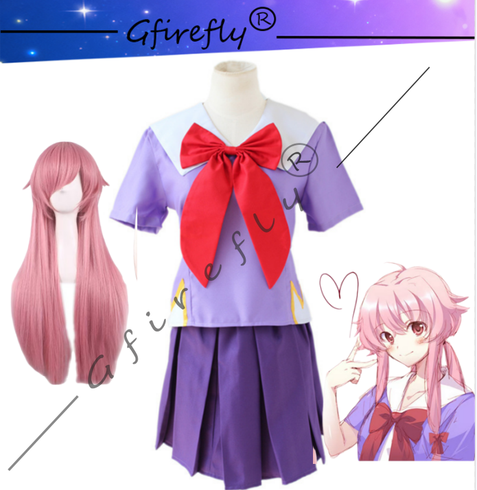 未来日記 アニメキャラクター 桃井優乃の紫色の制服 セーラー - Convention Cosplay Anime のレビューと価格
